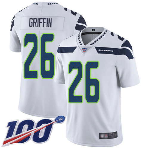 Seattle Seahawks Limited White Men Shaquill Griffin Road Jersey NFL Football 26 100th Season Vapor Untouchable